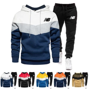 2Pcs/Set Mens Tracksuit Hoodie Tops Pants Trousers Jogging Joggers Sports Outfit - Picture 1 of 16