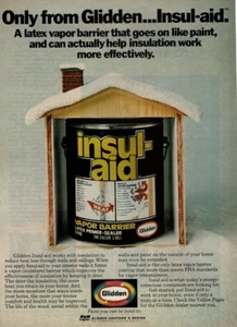 1978 Vintage Print Ad Only from Glidden Insul-aid latex vapor barrier like paint - Bild 1 von 2
