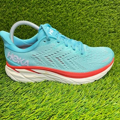 Hoka One One Clifton 8 Mujer Talla 8B Azul Rojo Zapatos Atléticos para Correr Tenis Foto 1 de 4