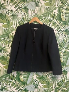 Berkertex black zip up blazer size 14 - Picture 1 of 8