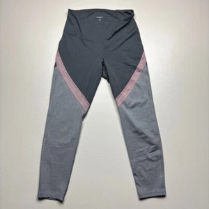 Old Navy Leggings Womens Large Active High Waisted Grey Pink Panels Yoga Work - Picture 1 of 5