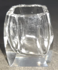 Vintage Glas Salzstreuer eckige Glasschale geschliffen Schälchen Mini - Bild 1 von 4