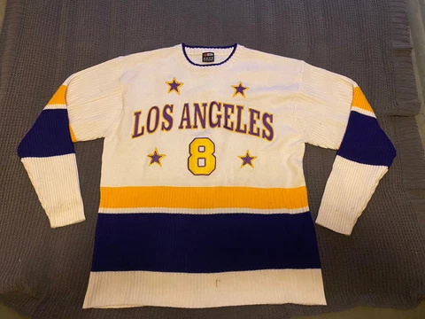 Los Angeles Sweater sz XL Vintage N.O.T.E classic NBA Kobe Bryant 8 Rare Lakers Cover