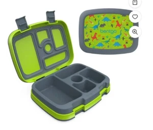 Childrens Lunch Box Dinosaurs Bentgo Green Durable & Leak Proof Storage New - Picture 1 of 3