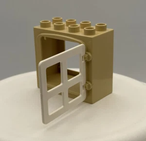LEGO Duplo Finestra Beige Bianco 2x4x3 Parte di Ricambio 2332 Bob The Builder - Foto 1 di 6