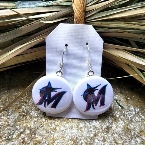 Miami Marlins Earrings MLB Baseball Florida Billy Souvenir Jewelry Game Day NWT Cover