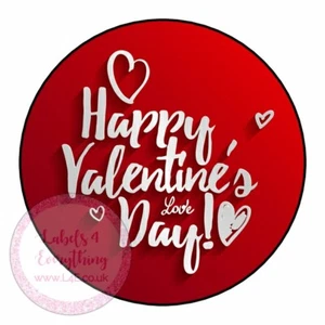 Valentines Day Red Heart Words Stickers Labels Sweet Cones Gift Flowers Tags - Picture 1 of 1
