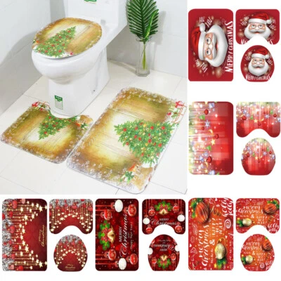 Badematte Badvorleger Badgarnitur Weihnachten Badzimmerteppiche WC-Vorleger Sets - Bild 1 von 4