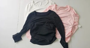 Girl's 3 pack Long Sleeve Ruched Side T-shirt Size 11 Years NEW - Picture 1 of 2