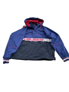 Lee Jeans - Men's 1/2 Zip Hooded Anorak Jacket Blue & Black - S - Picture 1 of 8