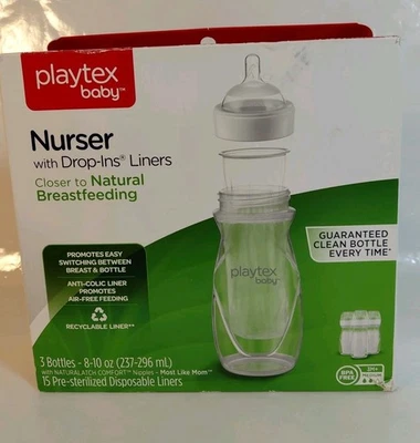 Playtex Baby Nurser with Drop-ins Liners, 3 Bottles - 8-10 oz NOP - Image 1 of 4