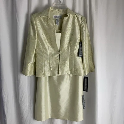 Vestido sin mangas Jessica Howard con chaqueta de lentejuelas verde pálido talla 6 madre de la novia Foto 1 de 4