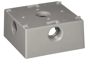 Scatola resistente alle intemperie a 2 velocità, cinque 3/4 pollici Prese filettate, Grigio - Foto 1 di 6