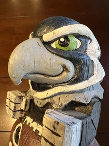 Rad Seattle Seahawks Tiki Tiki 14” Totem Pole Statue NFL Desk ManCave Garden - Picture 1 of 15