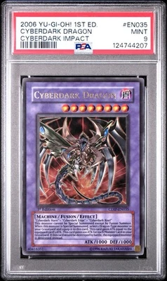 YuGiOh Cyberdark Dragon CDIP-EN035 Cyberdark Impact 1st Edition PSA 9 Mint - Image 1 of 2