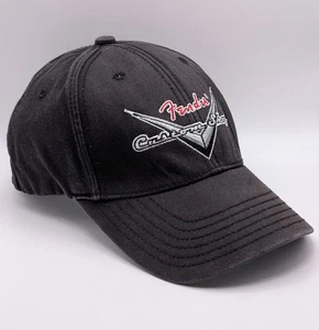 Fender Custom Shop Hat Cap Stretch Fitted OSFM Black Guitar Musician Faded VTG - Picture 1 of 5