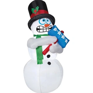 Animated Shivering Snowman Inflatable - 6 Feet Tall - Shivers and Shakes - Gemmy - Picture 1 of 3