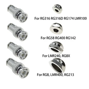 BNC male Q9 Plug clamp connector RG58 RG400 RG8X LMR240 LMR400 RG8 RG316 Cable - Picture 1 of 9