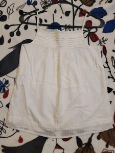Gap Kids Girls Size Medium 8 White Tank Top With Designed Neckline And Bottom - Picture 1 of 14