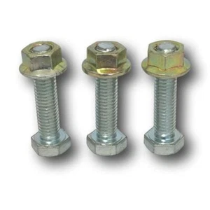EXHAUST FLANGE PLATE BOLTS WITH FLANGE NUTS SET OF 3 MILD STEEL M8-1.25x30mm - Picture 1 of 3