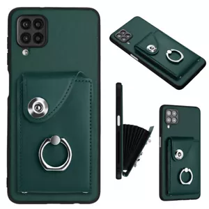 For Various Phone Card Pocket Leather Wallet Case Ring Holder Cover Back Stand - Picture 1 of 17