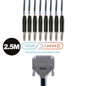 D-SUB Cable Serial DB25 Analog Tascam | 8 Way NP3X Neutrik Black Van Damme 2.5M - Picture 1 of 9