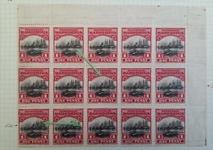 RARE 1924 Rarotonga block of 15x1d Avarua stamps Mint w varieties SG82a - Picture 1 of 3