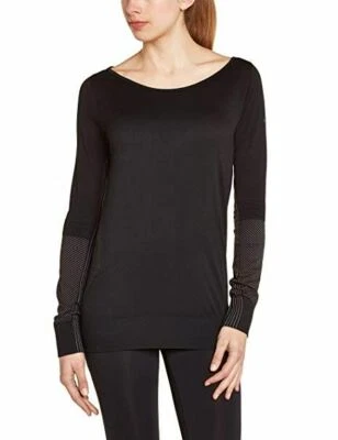 85$ Nike Mujer Dri-Fit Tejido Epic Crew Camisa de Entrenamiento Negra Talla S Foto 1 de 4