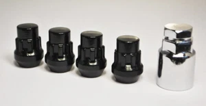 Juego De 4 X M12 X 1.5, Tuercas De Rueda De Aleación Con Bloqueo (Negro) - Imagen 1 de 2