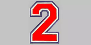 Number Embroidery Iron On Patch Badge, 3 X 4 two frames, number 2 - Picture 1 of 10
