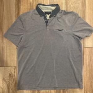Ted Baker Mens Polo Shirt Gray Marled Modal Blend Short Sleeve Preppy 6uk XSus - Picture 1 of 6