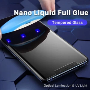 Full Glue UV Liquid Tempered Glass Screen Protector Samsung S20+ S10 S22 ULTRA - Zdjęcie 1 z 8