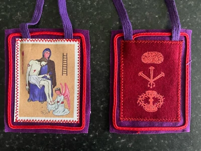 Scapular of Protection - Purple Scapular (Marie Julie Jahenny) EXTRA LARGE - Image 1 of 4