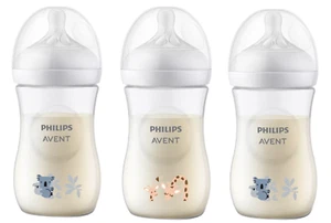 Avent Natural Response Flaschen Set Babyflasche mit Motiven Sauger 1 Monat+/ 3 - Bild 1 von 8