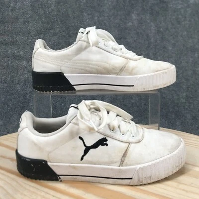 Puma Shoes Womens 8.5 Carina Summer Cat Running Sneakers White Fabric Lace Up - Image 1 of 4