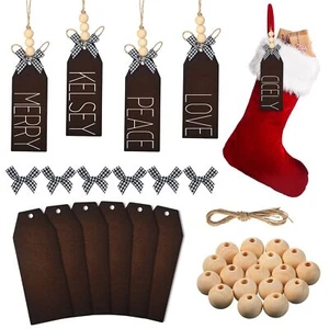 Christmas Wood Stocking Name Tags DIY Stocking Signs Farmhouse Christmas Stoc... - Picture 1 of 6