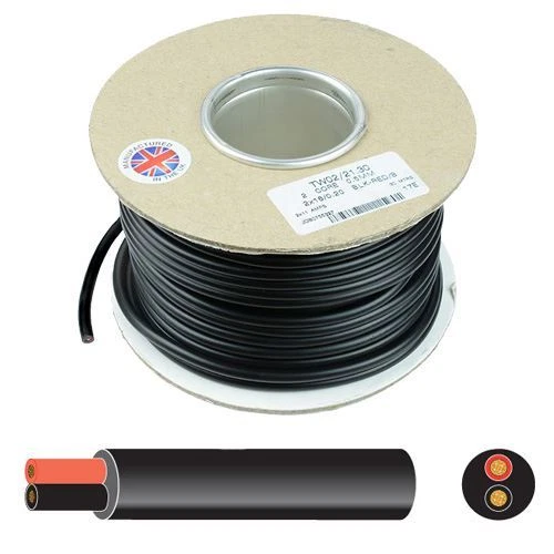 SWITCH ELECTRONICS Twin 2 Core 0.5mm to 2.5mm Automotive Cable Wire Red/Black Car Auto 12V 24V