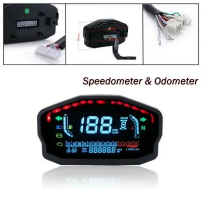 Velocímetro Universal Moto Odómetro Digital LED Medidor Calibre Accesorios Foto 1 de 4