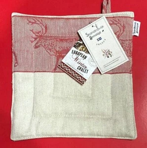 Skandinavisk Hemslojd Red SWEDEN CHRISTMAS MOOSE Oven POTHOLDER New NWT - Picture 1 of 2