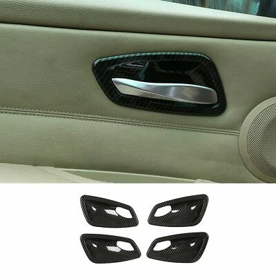 Cubierta de tazón de manija de puerta de coche de fibra de carbono para BMW Serie 3 E90 2005-2012 sedán Foto 1 de 4