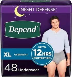 Depend Night Defense Adult Incontinence Underwear for Men, Disposable, Overnight - Picture 1 of 10