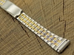 Hadley Roma NOS Vintage Unused Watch Band Deployment Clasp 2 Tone 10mm-14mm - Picture 1 of 6