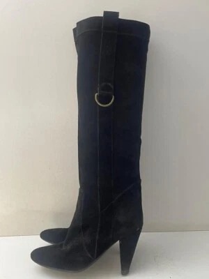Fornarina Ladies Black Faux Suede Heeled Pull on Knee High Boot UK 5 EUR 38 -A21 - Image 1 of 4