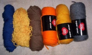 yarn lot 'I' mixed light weight 6 partial skeins color variety - Picture 1 of 1