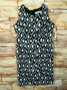 * Jones Studio trennt Kleid schwarz weiß gefüttert ärmellos Größe 10 Stretch - Bild 1 von 6