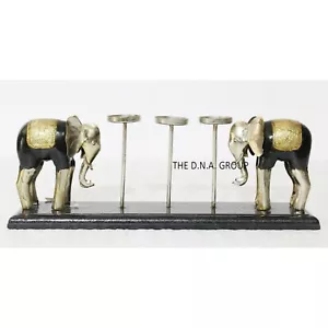 Indian Metal Decorative Sculpture Home Christmas Decor Elephant With Tea Holder - Picture 1 of 5