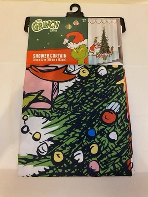 Cortina de ducha de Navidad Dr. Seuss The Grinch 70”x72” Max Cindy Lou Who Tree NUEVO Foto 1 de 3