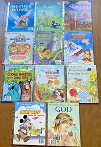 Little Golden Books, 11 pc LOT Mickey, Cabbage Patch, Alvin, Bambi, Mother Goose - Bild 1 von 15