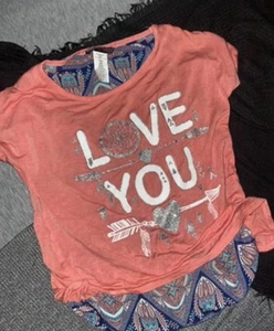 Girls' Miss Majesty Love You Graphic T-Shirt with Paisley Size Small 7/8 - Picture 1 of 3