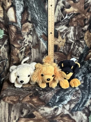 Vintage Lot Of 3 Unipak 6" Plush Dogs Cocker Spaniel, Rottweiler  - Image 1 of 3